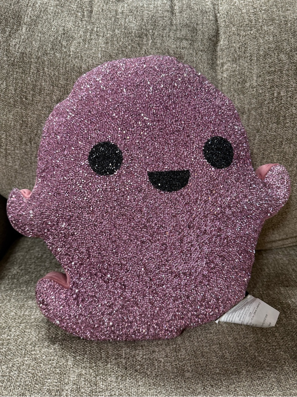 Sparkle Pink Ghost Accent Pillow